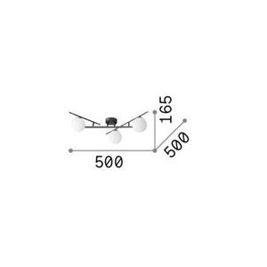 Ideallux Ideal Lux plafondlamp Atlas zwart, 3-lamps metaalglas