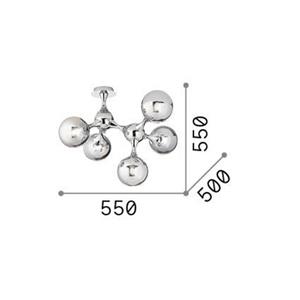 Ideallux Plafondlamp Ideal Lux Nodi, chroomkleurig, glas, 5-lamps