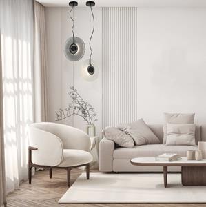 Zambelis LED-H&auml;ngeleuchte 23074, rauchgrau, Glas, &Oslash; 35 cm, 3.000 K