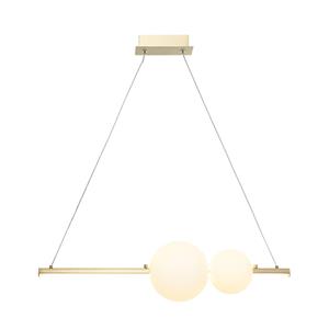Zambelis LED-Pendelleuchte 22108 zweiflammig gold matt/opal