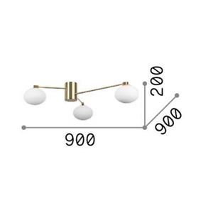 Ideallux Ideal Lux Hermes plafondlamp, wit, 90 cm, 3-lamps, glas