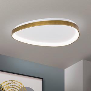 Orion LED-Deckenlampe Charlie, &Oslash; 65 cm, opalwei&szlig;, altmessingfarben