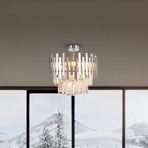 Eko-Light Deckenlampe Aspen Metall chromfarben, Glaskristalle, &Oslash; 45 cm