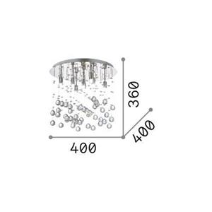 Ideallux Ideal Lux plafondlamp Moonlight chroom metaal kristal 8-lamps.