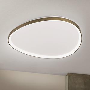 Orion LED-Deckenlampe Charlie, &Oslash; 80 cm, opalwei&szlig;, altmessingfarben