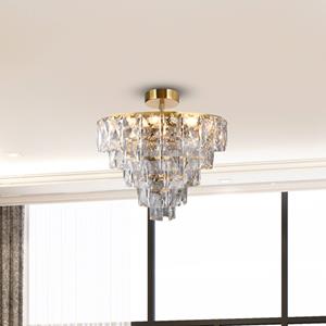 Eko-Light Deckenlampe Chelsea Metall goldfarben Glaskristalle, &Oslash; 50 cm