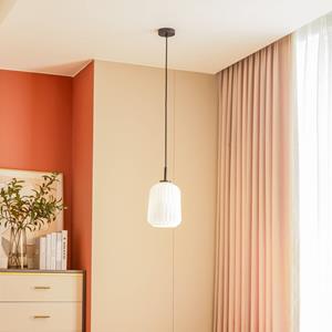 Lucande H&auml;ngeleuchte Lirien, schwarz, Glas, &Oslash; 20 cm