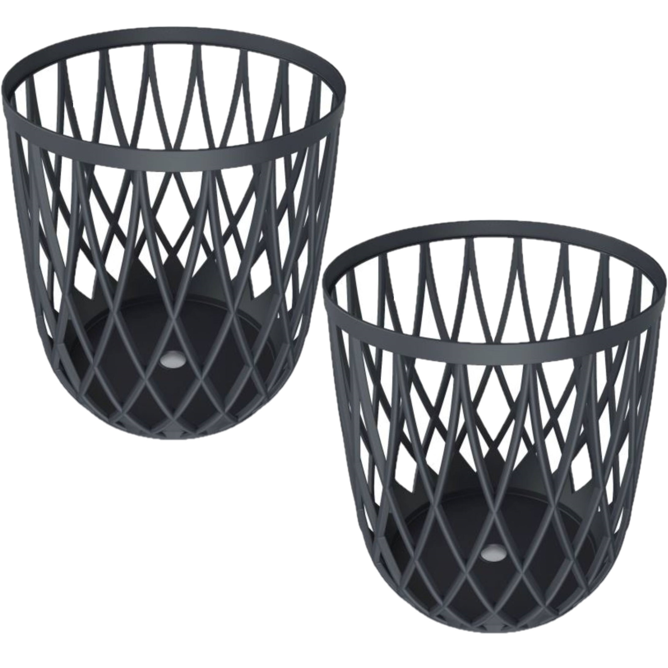 Prosperplast 2x Stuks kunststof opbergmanden antraciet 45 cm -