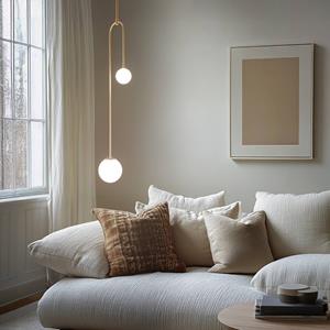 Avonni H&auml;ngeleuchte AV-1897-2BSA 2 Glaskugeln, gold