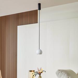 Lucande LED-H&auml;ngeleuchte Darkorin, wei&szlig;, Kerben, Gips, 12 cm