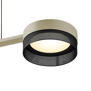 HELL LED-H&auml;ngeleuchte Mesh 3fl. Dimmer, sand/schwarz