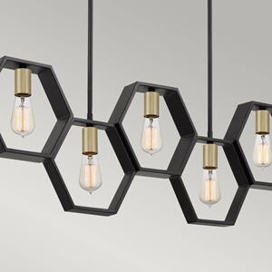 QUOIZEL Hanglamp Bismarck, lineair, 5-lamps