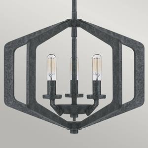 QUOIZEL Hanglamp Vanguard, oudzwart, 3-lamps