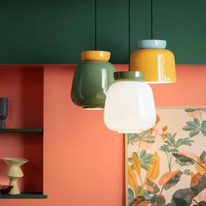 Ferroluce Pendellampe Corcovado, hellblau/gelb