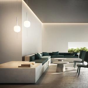 kdln LED-Pendellampe Motus, wei&szlig;, &Oslash; 24 cm, Glas