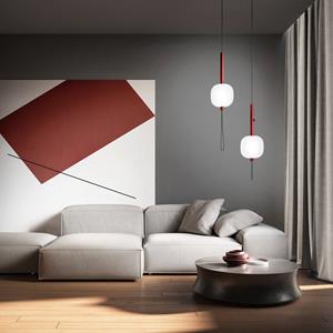 kdln LED-Pendellampe Motus, rot/wei&szlig;, &Oslash; 24 cm, Glas