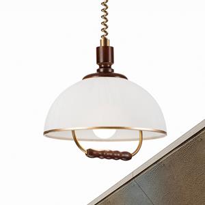 Lamkur Lighting H&auml;ngeleuchte Ilsa, wei&szlig;/gold, &Oslash; 30 cm, h&ouml;henverstellbar