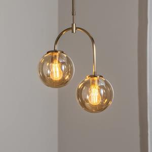 Lucea H&auml;ngeleuchte Portemo, messing, &Oslash; 37 cm, 2-flammig, Glas