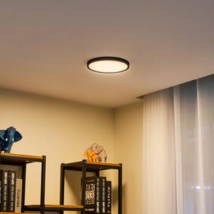 Lindby Smart LED-Deckenleuchte Pravin, &Oslash; 23 cm, CCT, schwarz