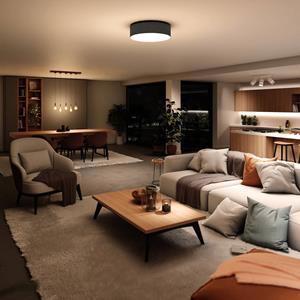 M&uuml;ller Licht tint LED-Deckenleuchte Malea, RGB, CCT, taupe