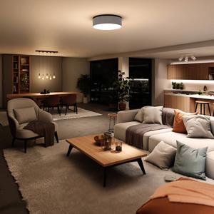 M&uuml;ller Licht tint LED-Deckenleuchte Malea, RGB, CCT, grau