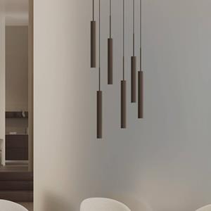 Audo Copenhagen Audo hanglamp Tubulaire, brons, aluminium, 6-lamps, ring