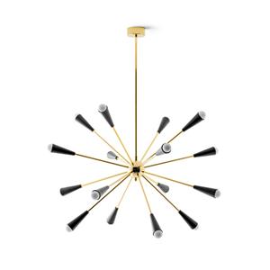 Stilnovo Sputnik LED-H&auml;ngeleuchte, gold/schwarz