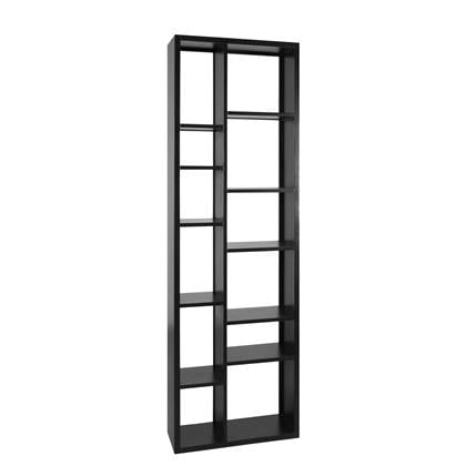 Woonexpress Wandkast Salma Zwart - MDF - 70x220x25cm (BxHxD)