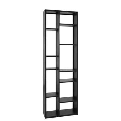 Woonexpress Wandkast Salma Zwart - MDF - 70x220x25cm (BxHxD)