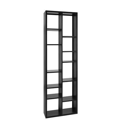 Woonexpress Wandkast Salma Zwart - MDF - 70x220x25cm (BxHxD)