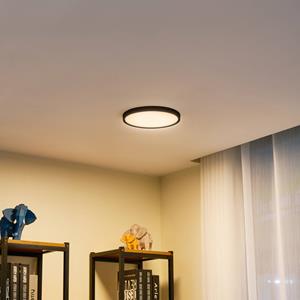 Lindby LED-Deckenleuchte Pravin, &Oslash; 23 cm, CCT, schwarz