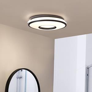 Lindby LED-Deckenlampe Furgo, silber/wei&szlig;, Kunststoff, IP44
