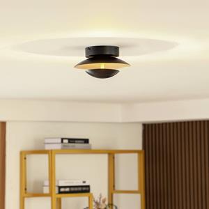Lindby LED-Deckenlampe Tiama, Metall, schwarz/gold, &Oslash; 20 cm