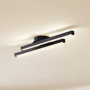 Lindby LED-Deckenleuchte Aurendor, 60 cm, schwarz, Metall