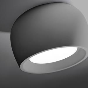 TECNICO by Sforzin Plafondlamp Mysia, kwartsgrijs, gips, Ø 11 cm, GX53