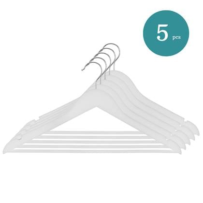 Nordix Kledinghangers Set 5 stuks Wit Hout Kleerhangers