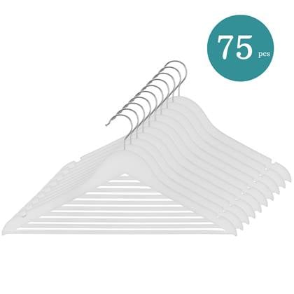 Nordix Kledinghangers Set 75 stuks Wit Hout Kleerhangers