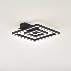 Lindby LED-Deckenleuchte Madamo, schwarz, 30 cm, 3000K, Alu