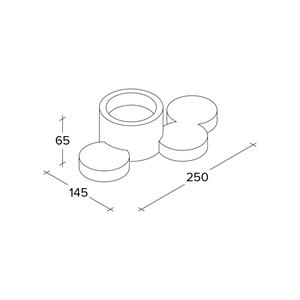 TECNICO by Sforzin Chio plafondlamp, wit, gips, 25 cm lang, GX53
