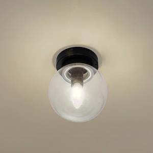 Lucande Deckenleuchte Badolo, schwarz, Glas, &Oslash; 15 cm, IP44