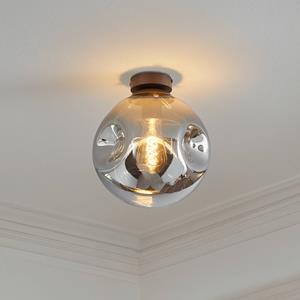 Lindby Deckenlampe Valentina, Glas, rauchgrau, rund, &Oslash; 25 cm