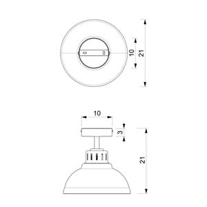 Luminex Deckenleuchte Sven, 1-flammig, rot, Stahl, E27
