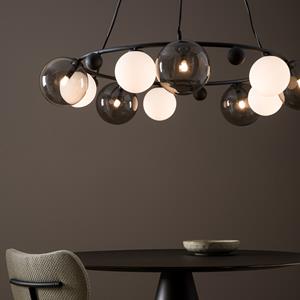 AM.PM Ronde hanglamp van glas en metaal, Bullesco