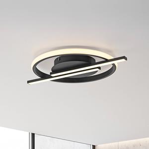 JUST LIGHT. Korsa plafondlamp, zwart, Ø31cm, dimbaar