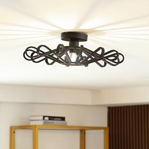 Lindby Deckenleuchte Kaelen, schwarz, Eisen, &Oslash; 45 cm, E27