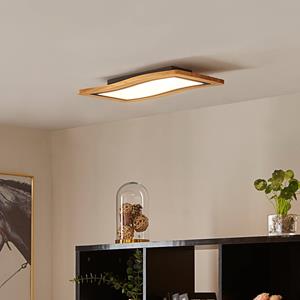 Lucande LED-Deckenleuchte Joren, 46 cm lang, Holz, 3.000 K