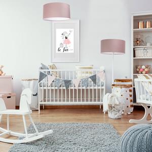 Maco Design Hanglamp Rosabelle, cilinder roze 1-lamp Ø50cm