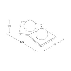 TECNICO by Sforzin Cicladi plafondlamp, 2-lamps, 44,5 cm, wit, gips, GX53