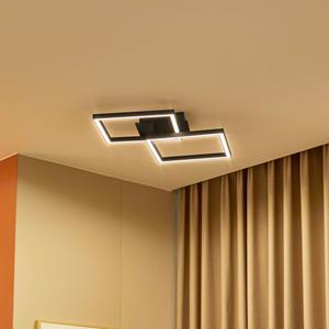 Lucande LED-Deckenlampe Tjado, 67 cm lang, schwarz, Metall