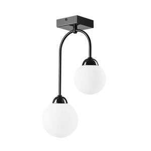 Lamkur Lighting Deckenleuchte Bandi, schwarz/opal, 2-flammig, G9